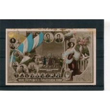 CENTENARIO 1810 - 1910 PATRIOTICA ANTIGUA TARJETA POSTAL PROCLAMACION DE LA INDEPENDENCIA